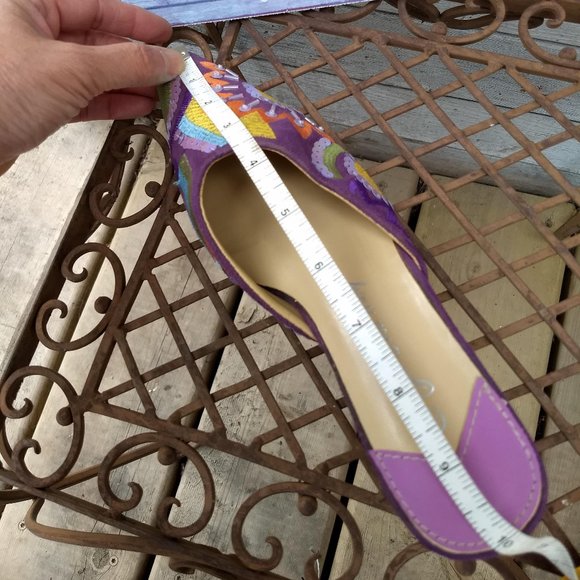 vintage 90s purple rainbow leather sequin mules NWOT 🎈HOST PICK X2🎈 - Picture 9 of 10